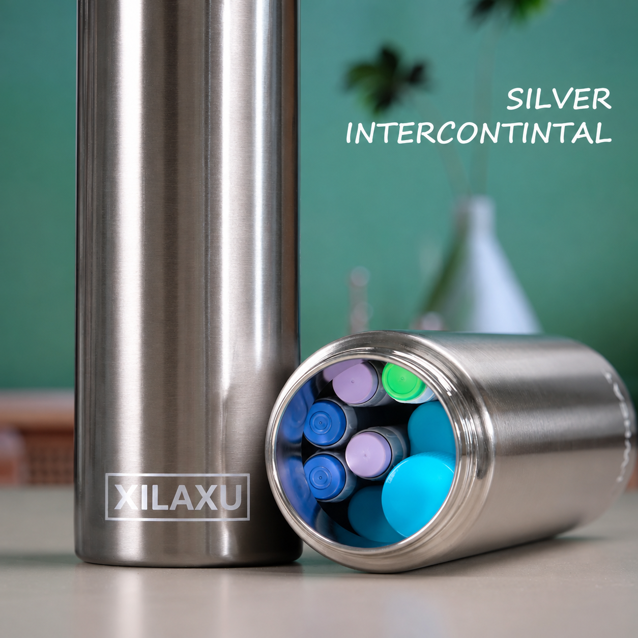 Estuche Refrigerador 1 a 7 Plumas Plata XILAXU